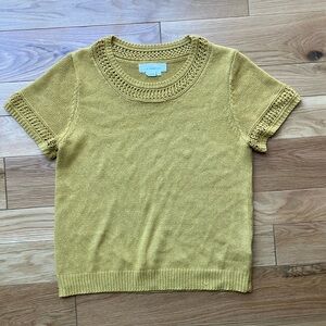 Anthropologie Golden yellow Knit Sweater sz Large